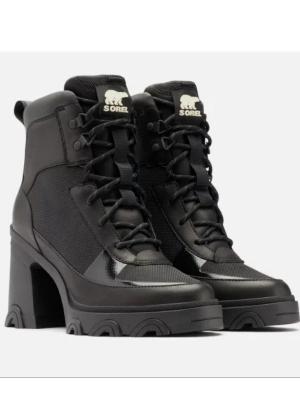 sorel brex chunky heel rain boots